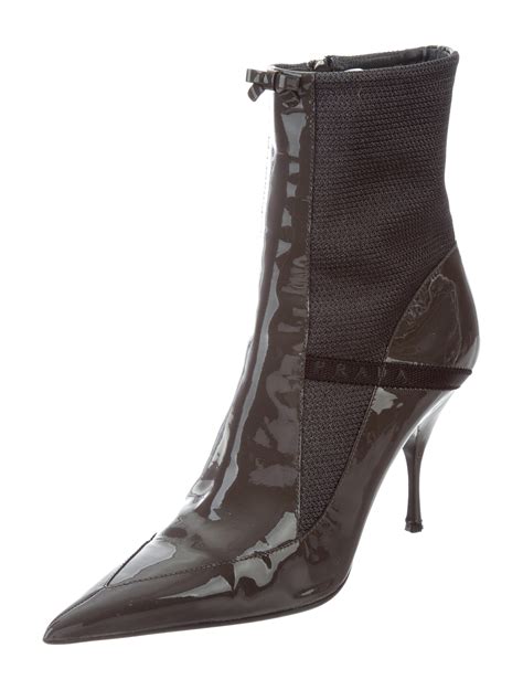 prada patent leather booties|Prada.